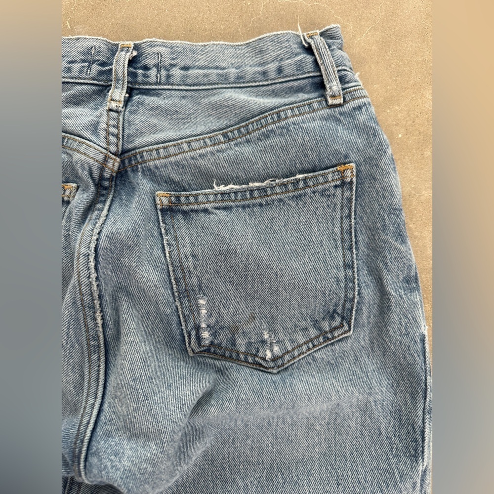 AGOLDE High Rise Straight Leg Jeans Distressed Denim 90s Style Women’s 24 - Picture 11 of 13